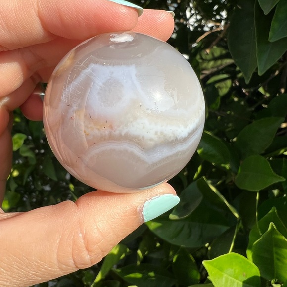 Translucent Flower Agate Sphere - Picture 5 of 9